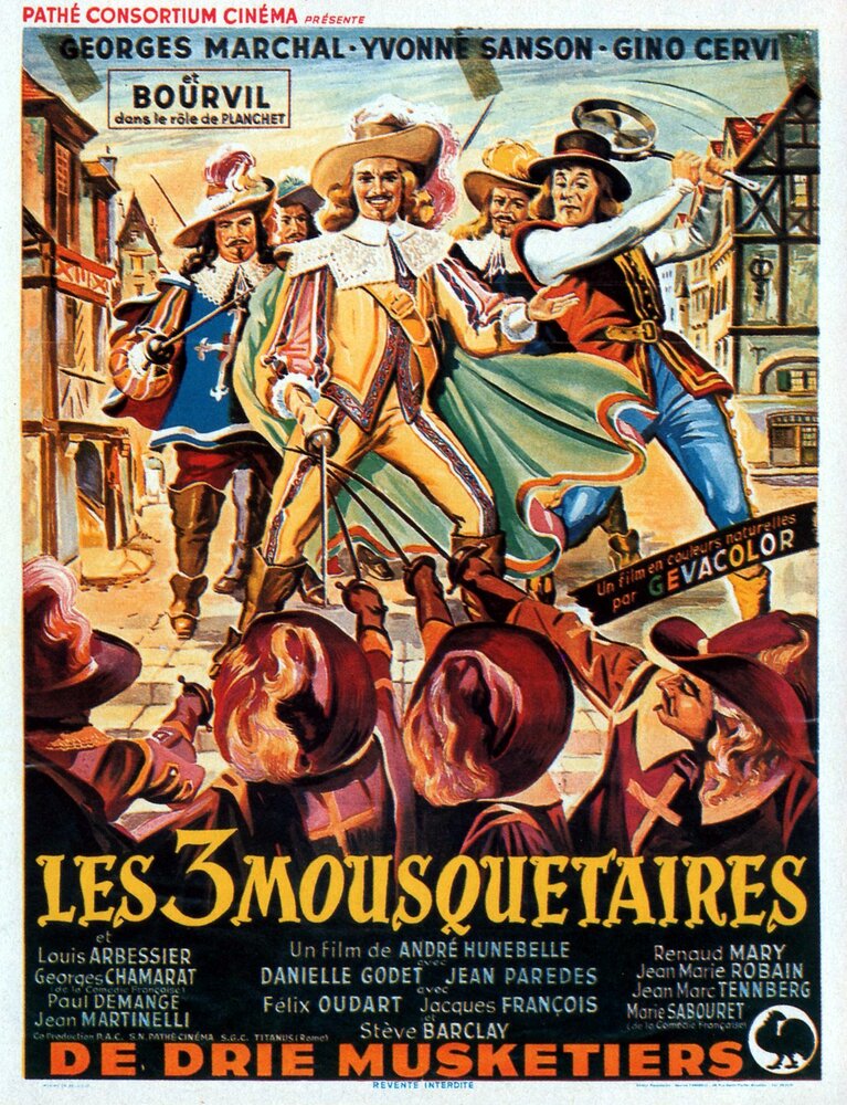 Три мушкетера / Les 3 Mousquetaires / 1953 / ПМ / HEVC / BDRip (1080p)